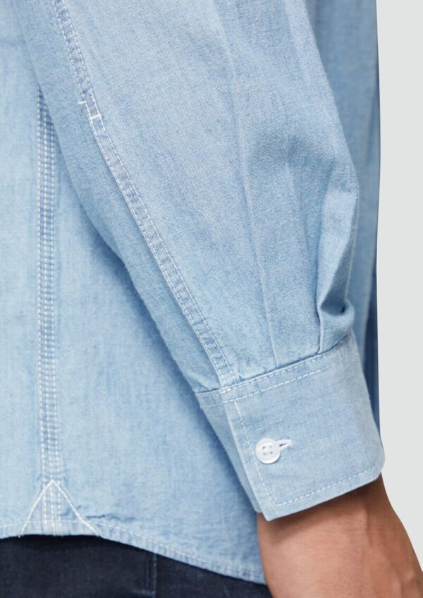 Regular Fit: Baumwollhemd aus Chambray