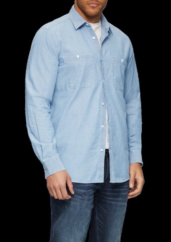 Regular Fit: Baumwollhemd aus Chambray