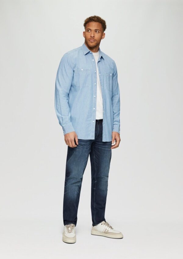 Regular Fit: Baumwollhemd aus Chambray
