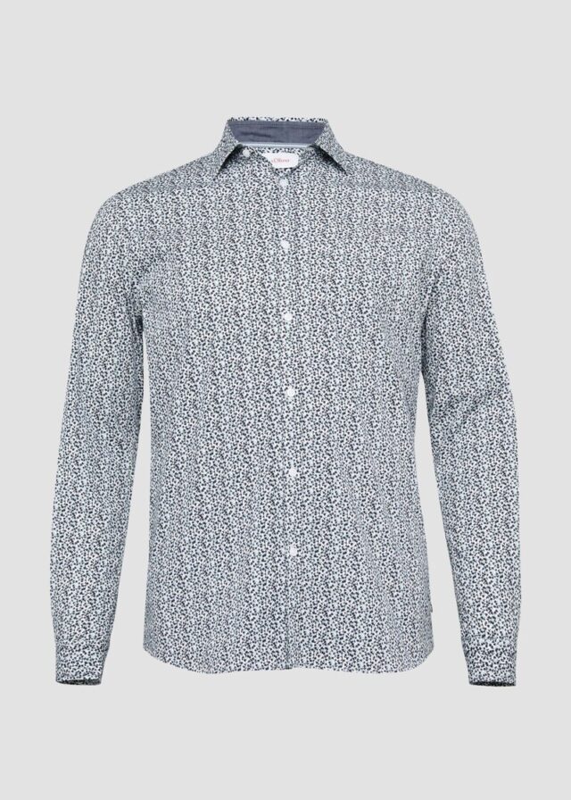 Slim Fit: Gemustertes Hemd mit Kentkragen