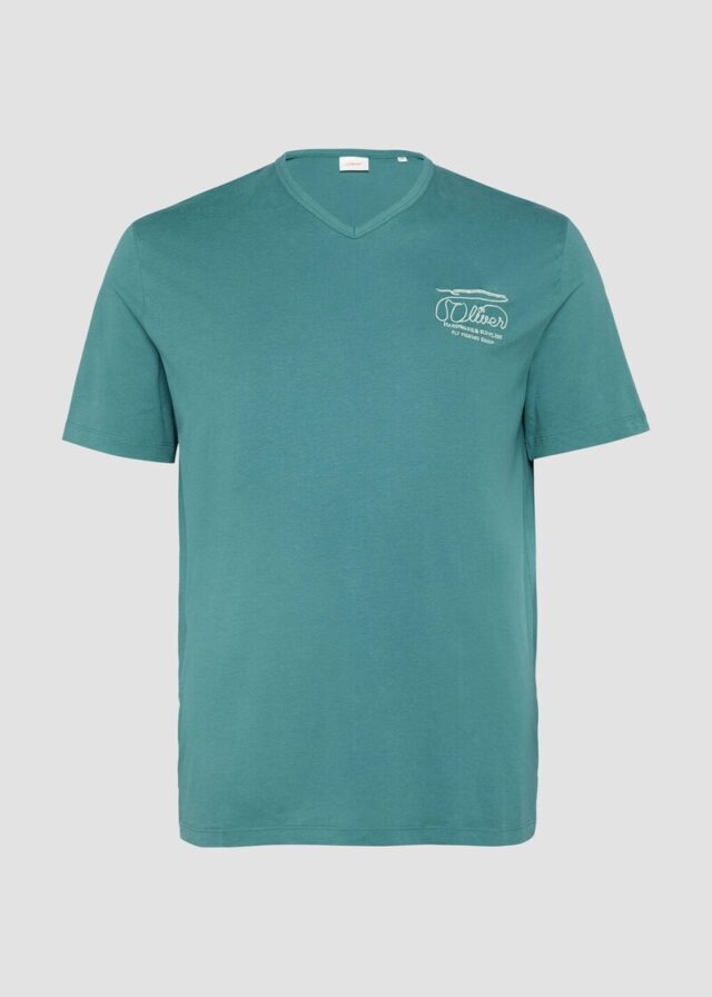 T-Shirt mit Logo-Stickerei