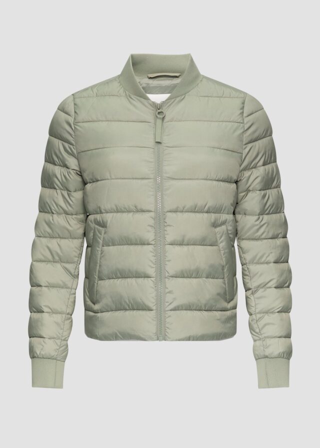 Kurze Steppjacke mit Rippbündchen