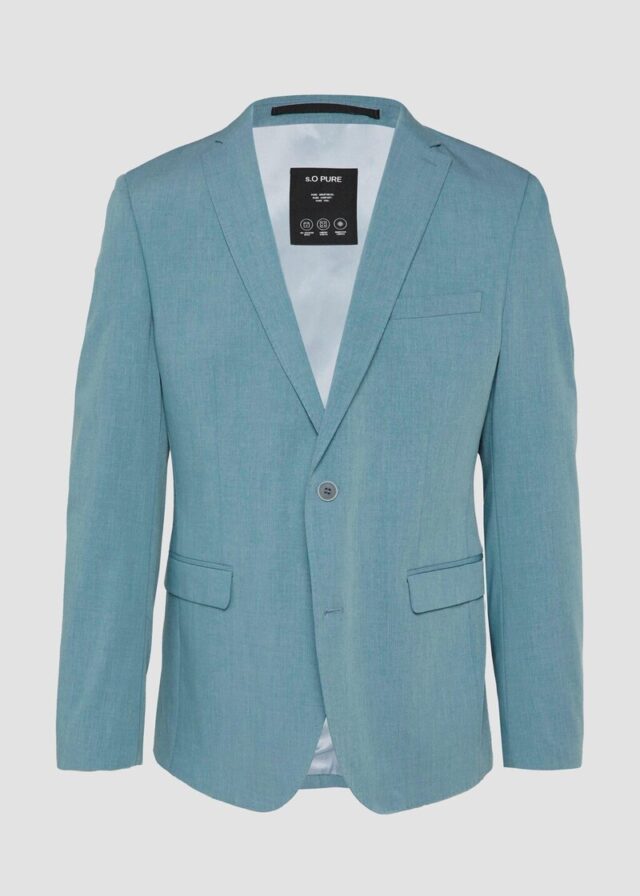 s.O PURE: Meliertes Sakko aus Stretch-Twill im Slim Fit