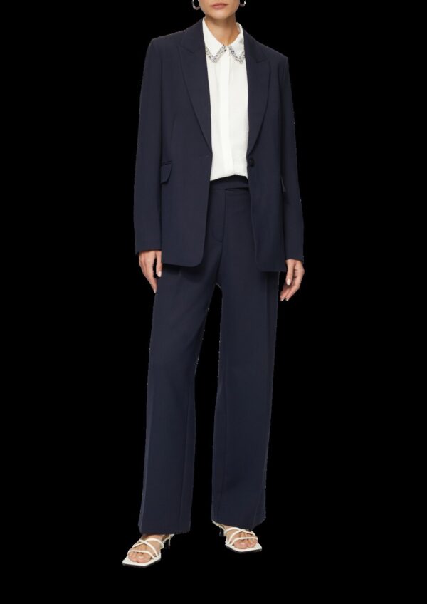 Strukturierte Hemdbluse aus Viskosemix mit dekorativen Details