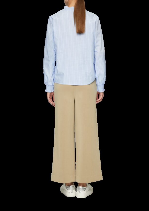 Gestreifte Baumwollbluse mit Smok-Details