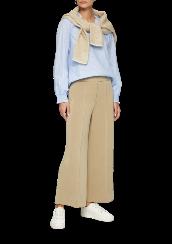 Gestreifte Baumwollbluse mit Smok-Details