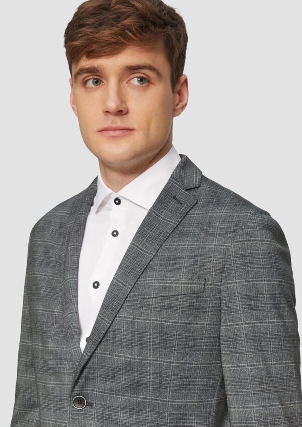 s.O JOGG: Kariertes Sakko aus Stretch-Jersey