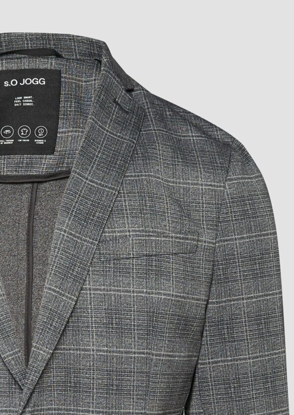 s.O JOGG: Kariertes Sakko aus Stretch-Jersey