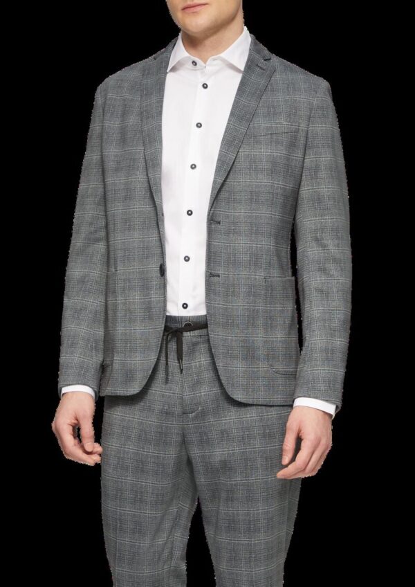 s.O JOGG: Kariertes Sakko aus Stretch-Jersey