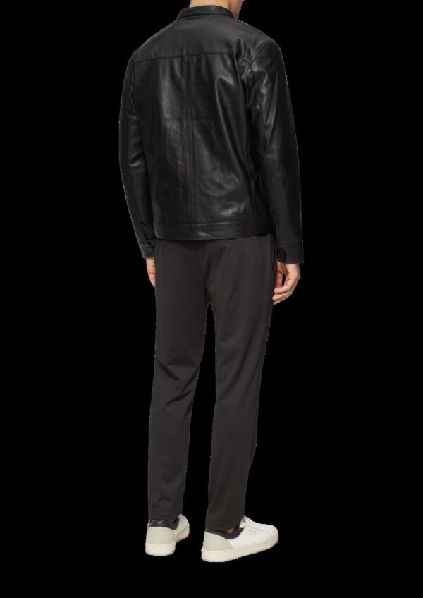 Jacke aus Lederimitat mit Stehkragen