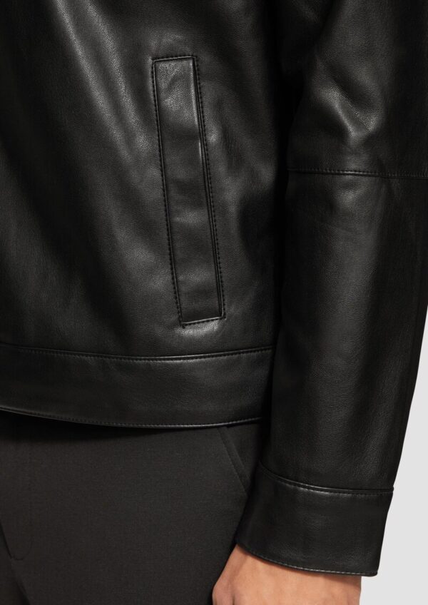 Jacke aus Lederimitat mit Stehkragen