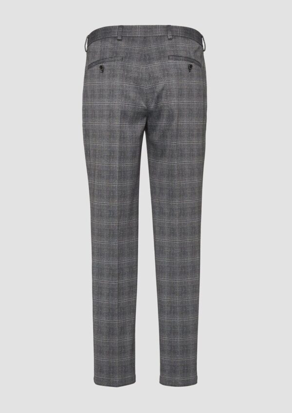 s.O JOGG: Anzughose aus kariertem Stretch-Jersey