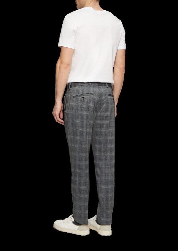 s.O JOGG: Anzughose aus kariertem Stretch-Jersey