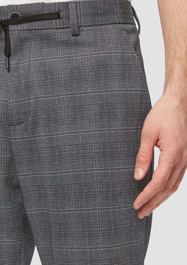 s.O JOGG: Anzughose aus kariertem Stretch-Jersey