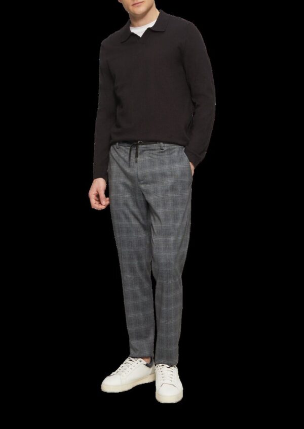 s.O JOGG: Anzughose aus kariertem Stretch-Jersey