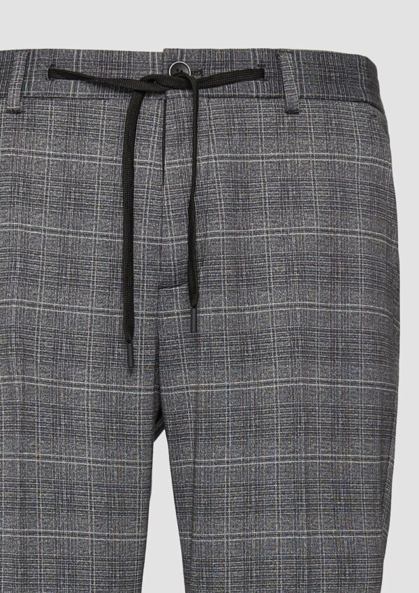 s.O JOGG: Anzughose aus kariertem Stretch-Jersey