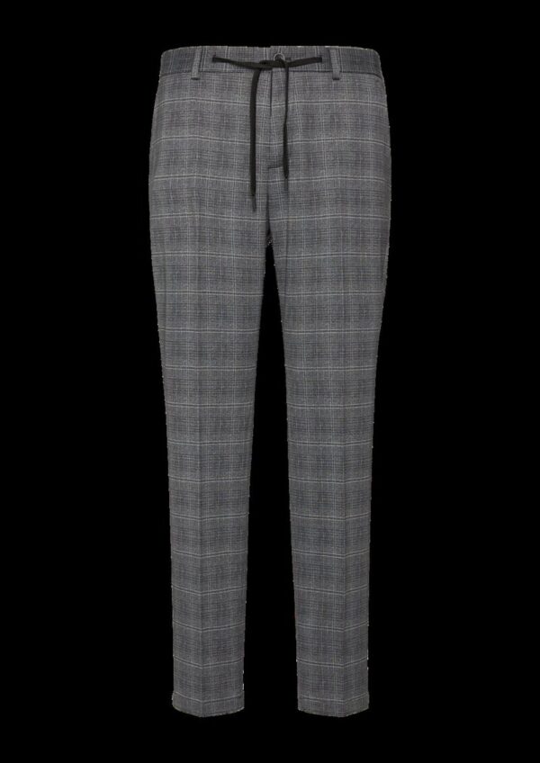 s.O JOGG: Anzughose aus kariertem Stretch-Jersey