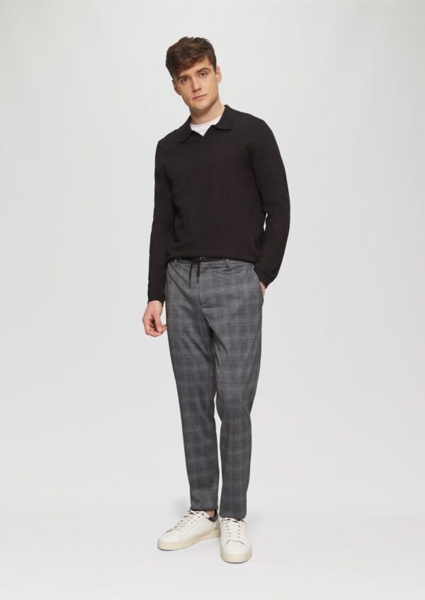 s.O JOGG: Anzughose aus kariertem Stretch-Jersey