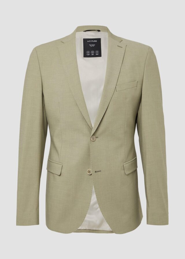 s.O PURE: Sakko aus meliertem Stretch-Fabric