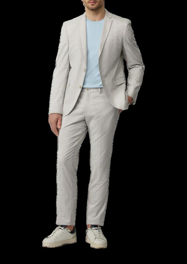 s.O PURE: Anzugsakko aus kariertem Stretch-Gewebe