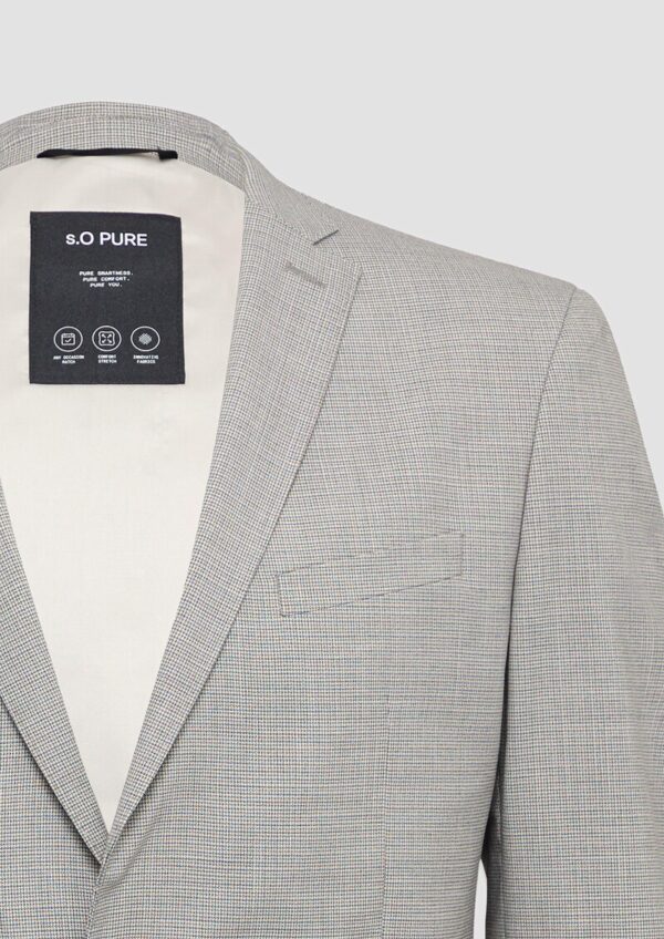 s.O PURE: Anzugsakko aus kariertem Stretch-Gewebe