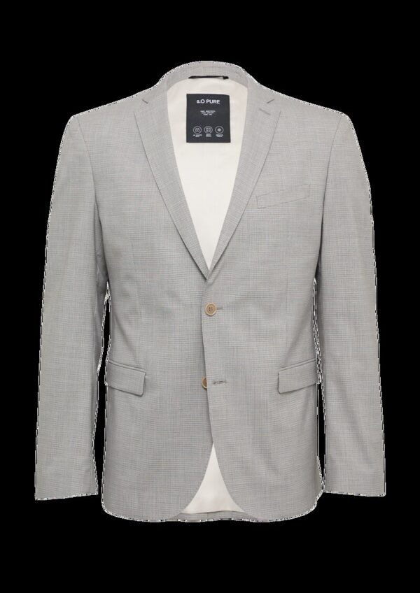s.O PURE: Anzugsakko aus kariertem Stretch-Gewebe