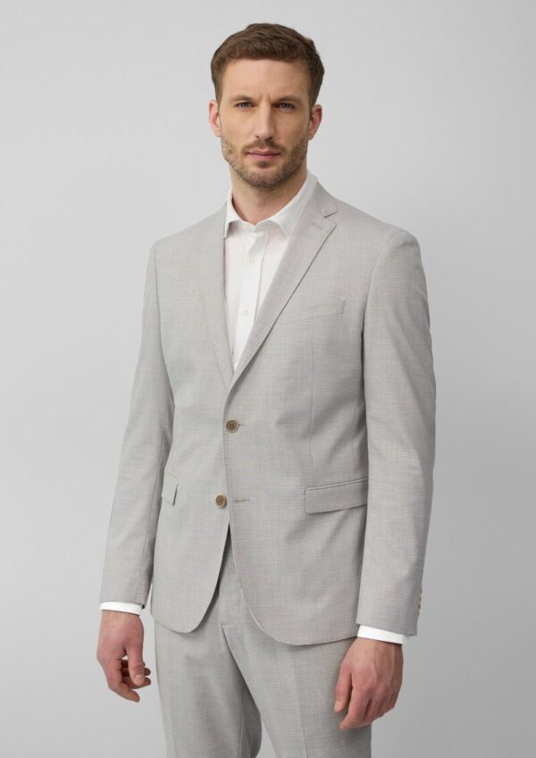 s.O PURE: Anzugsakko aus kariertem Stretch-Gewebe