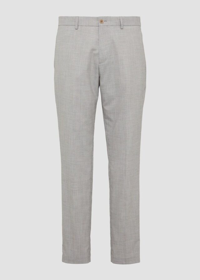 s.O PURE: Anzughose aus kariertem Stretch-Gewebe