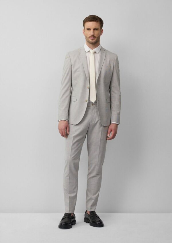 s.O PURE: Anzughose aus kariertem Stretch-Gewebe