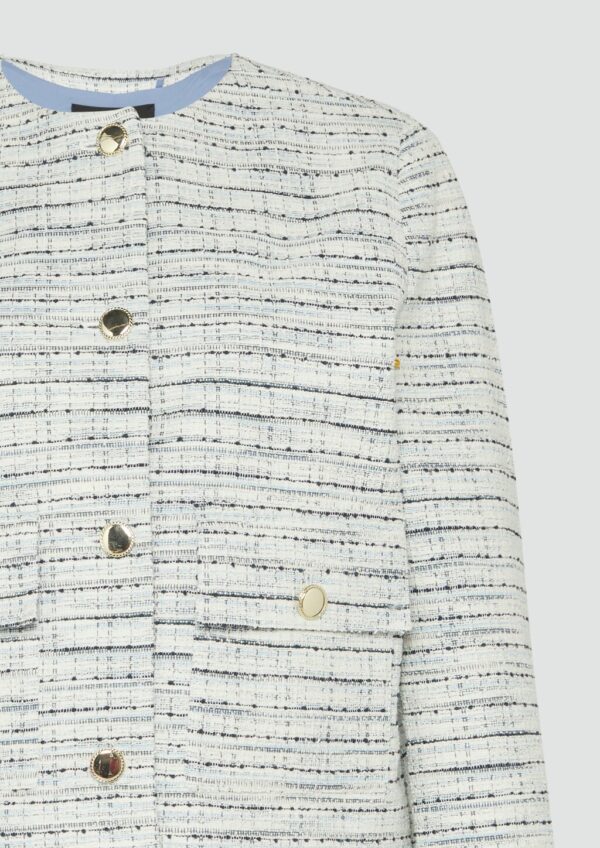 Gefütterte Bouclé-Jacke mit Zierknöpfen