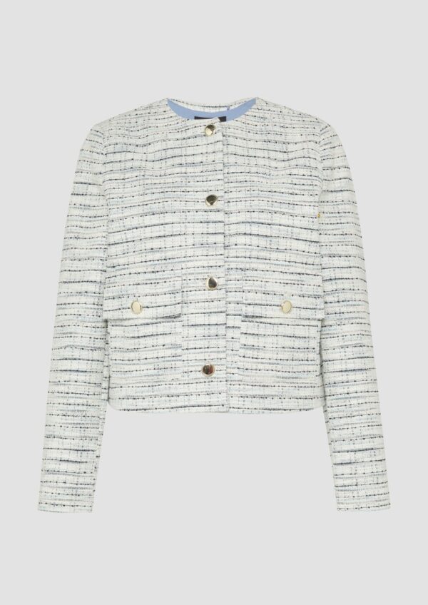 Gefütterte Bouclé-Jacke mit Zierknöpfen