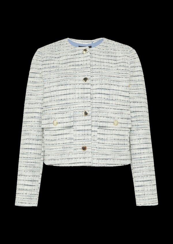 Gefütterte Bouclé-Jacke mit Zierknöpfen