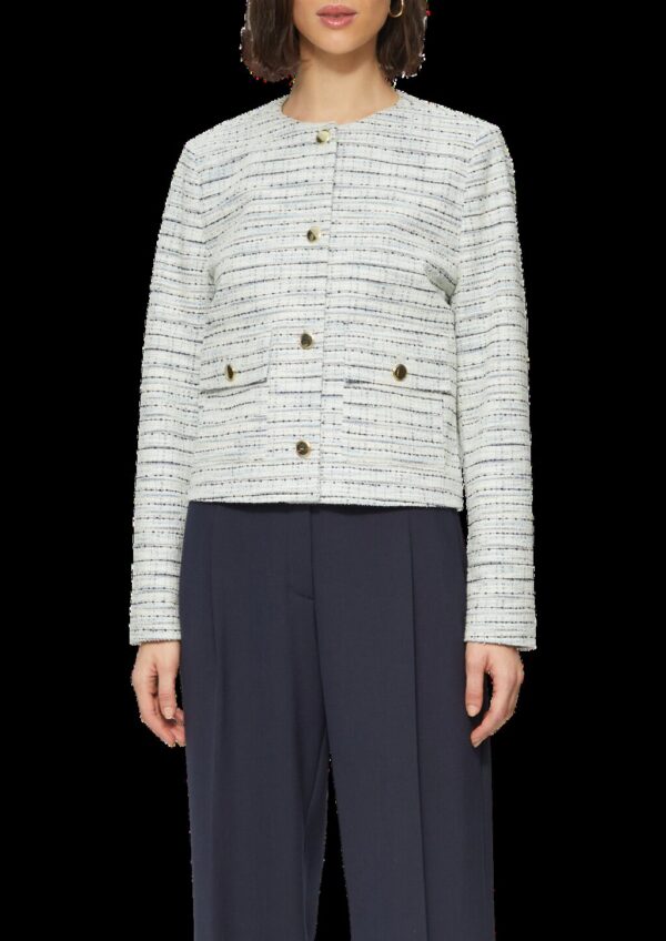 Gefütterte Bouclé-Jacke mit Zierknöpfen