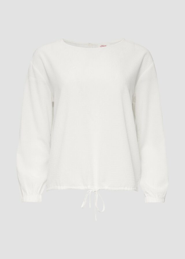 Strukturierte Bluse mit überschnittenen Schultern