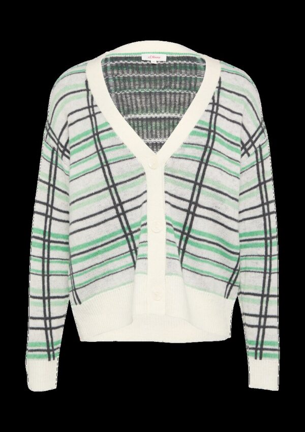 Cardigan aus Wollmix mit Karomuster