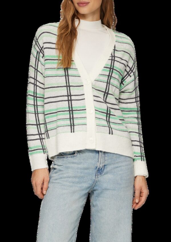 Cardigan aus Wollmix mit Karomuster