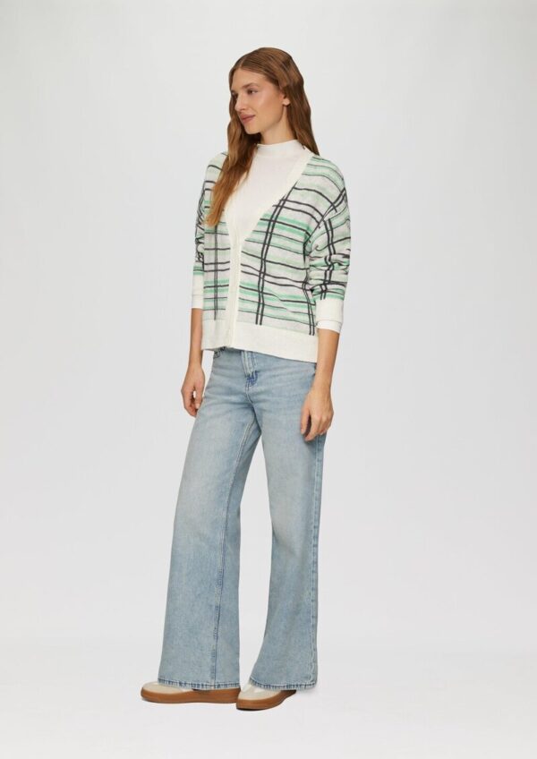 Cardigan aus Wollmix mit Karomuster