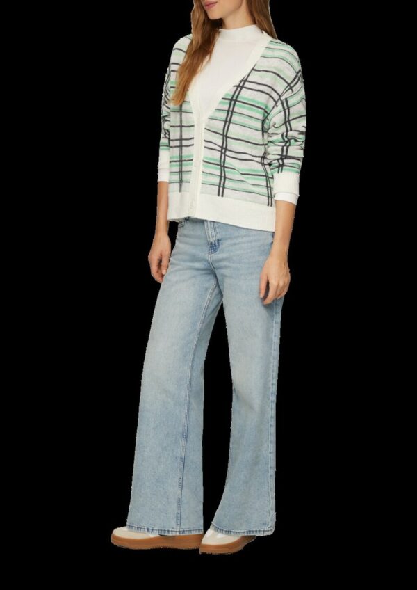 Cardigan aus Wollmix mit Karomuster