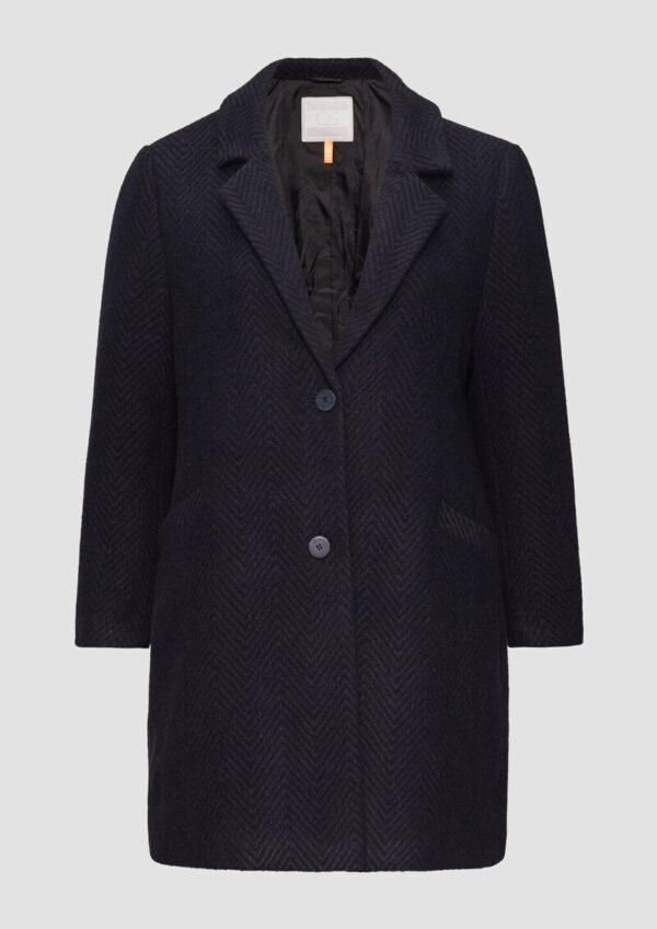 Mantel mit Reverskragen und klassischem Fischgrat-Muster