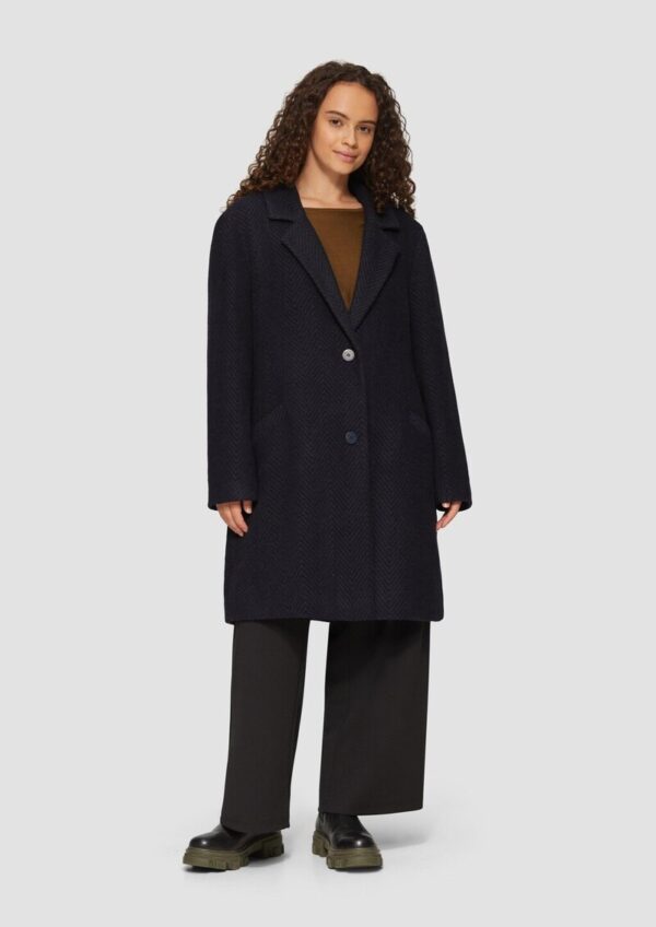 Mantel mit Reverskragen und klassischem Fischgrat-Muster