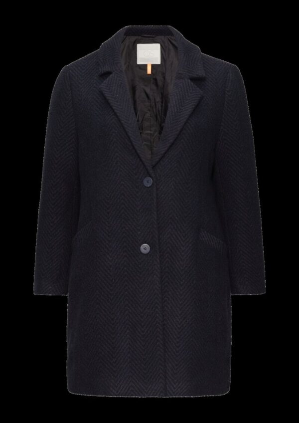 Mantel mit Reverskragen und klassischem Fischgrat-Muster