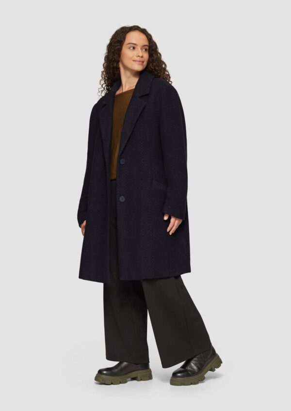 Mantel mit Reverskragen und klassischem Fischgrat-Muster