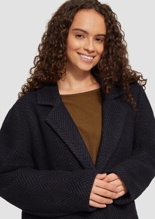 Mantel mit Reverskragen und klassischem Fischgrat-Muster