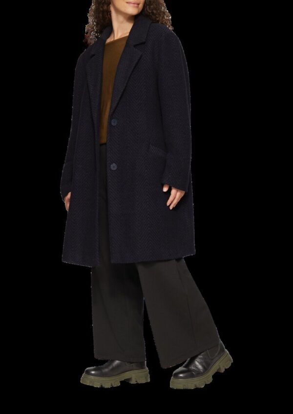 Mantel mit Reverskragen und klassischem Fischgrat-Muster