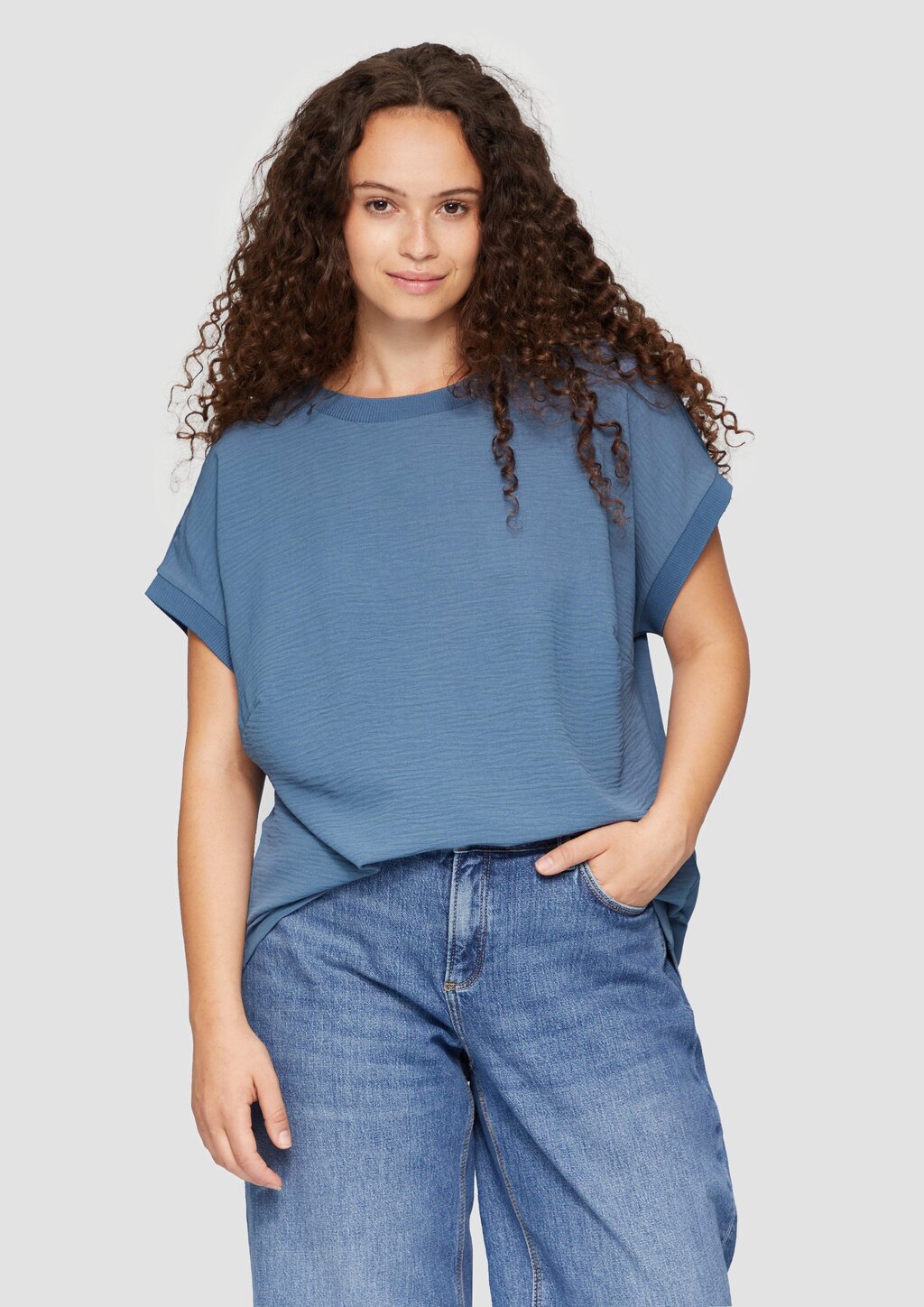 Materialmix-T-Shirt im Loose Fit