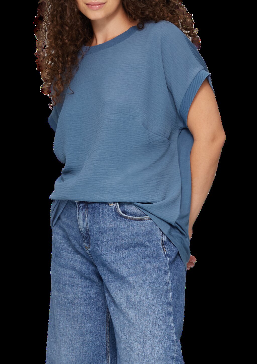 Materialmix-T-Shirt im Loose Fit