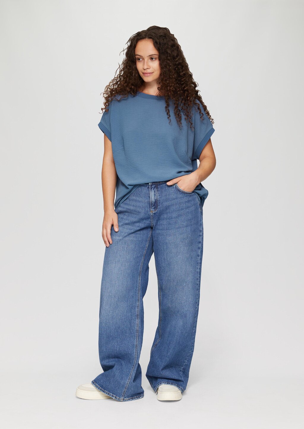 Materialmix-T-Shirt im Loose Fit