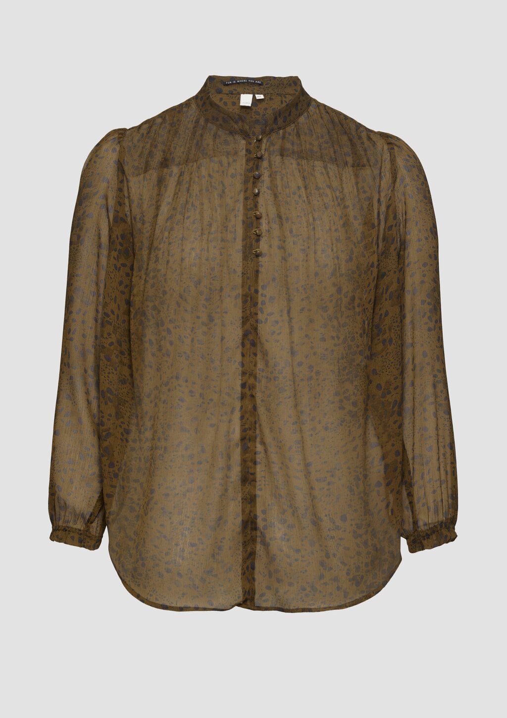 Leicht transparente Chiffonbluse mit Puffärmeln