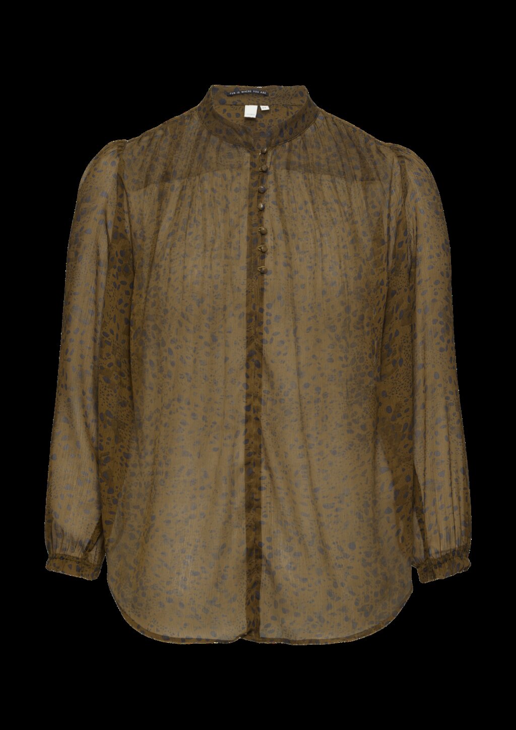 Leicht transparente Chiffonbluse mit Puffärmeln