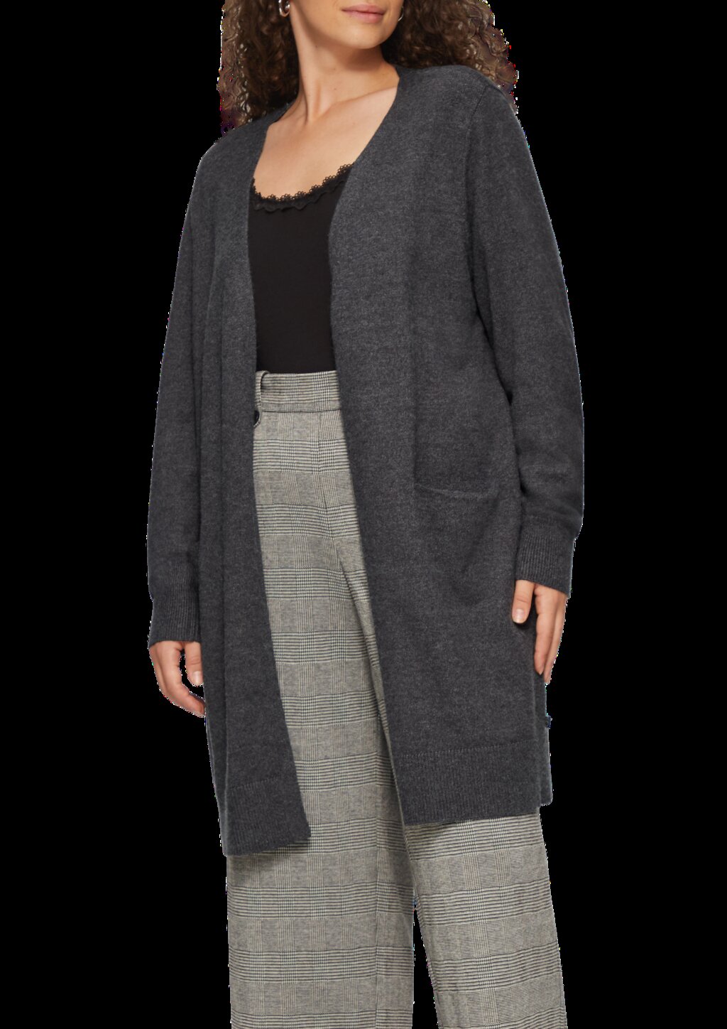 Lange Strickjacke aus Viskosemix